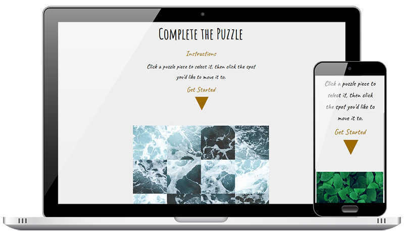 mockup of puzzle game built in JavaScript